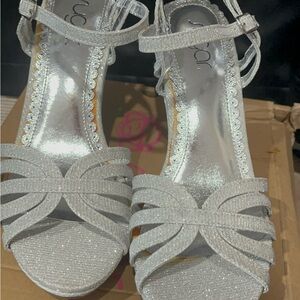 Sugar Silver Glitter Platform Sandals